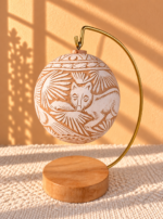 Hand-Carved Jícara Ornament | Mexican Folk Art Christmas Ornament
