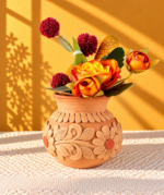Handmade Small Clay Vase from Oaxaca Mexico