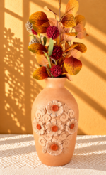 Handmade Oaxaca Clay Floral Vase
