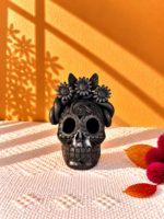 Handmade Barro Negro Skull | Oaxacan Black Clay Folk Art