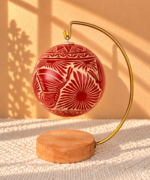Hand-Carved Jícara Ornament | Mexican Folk Art Christmas Ornament
