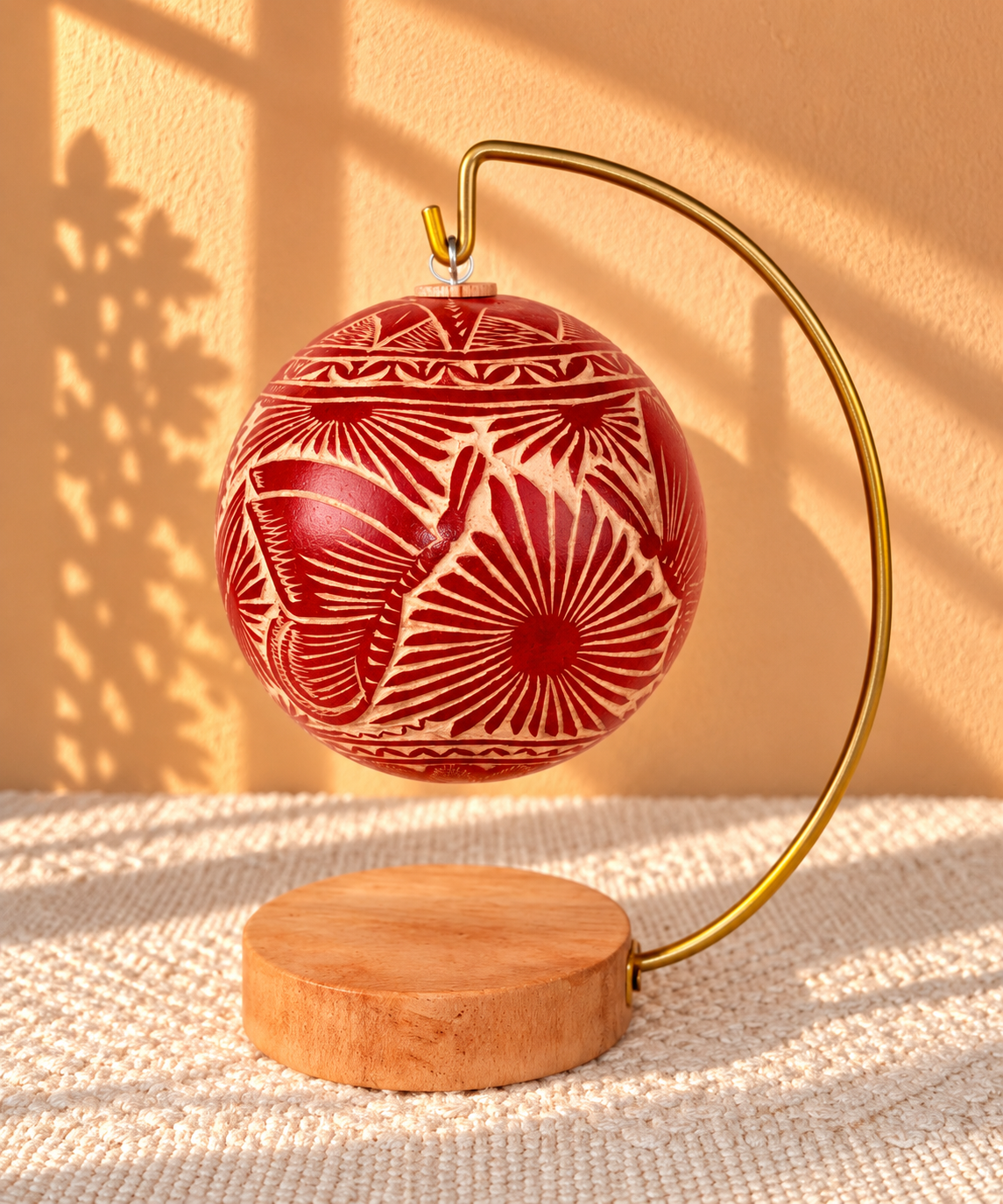84AA2F55-E8D0-42EA-9C2B-E03B7530F0BB Hand-Carved Jícara Ornament | Mexican Folk Art Christmas Ornament - Image 1
