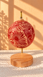 Hand-Carved Jícara Ornament | Mexican Folk Art Christmas Ornament
