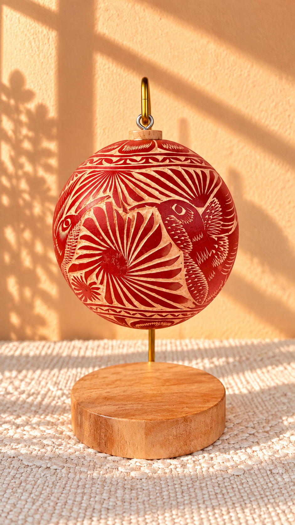 98A2D798-C917-4046-AEA2-2CF80105138A Hand-Carved Jícara Ornament | Mexican Folk Art Christmas Ornament - Image 1