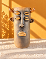 Smoked Clay Planter Vase Handmade in Oaxaca