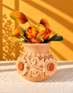 Handmade Small Clay Vase from Oaxaca Mexico