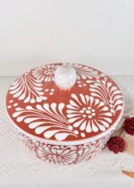 Terracota Talavera Style Tortillero, Mexican Tortilla Warmer - Image 4