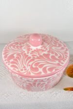 Pink Talavera Style Tortillero, Mexican Tortilla Warmer - Image 4