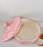 Pink Talavera Style Tortillero, Mexican Tortilla Warmer - Image 5