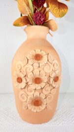 Handmade Oaxaca Clay Floral Vase - Image 3
