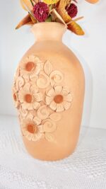 Handmade Oaxaca Clay Floral Vase - Image 4