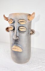 Smoked Clay Planter Vase Handmade in Oaxaca - Image 4