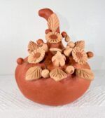 Handmade Oaxaca Clay Pumpkin with Birds & Flowers | Mexican Folk Art - Image 3