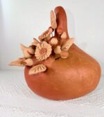 Handmade Oaxaca Clay Pumpkin with Birds & Flowers | Mexican Folk Art - Image 4