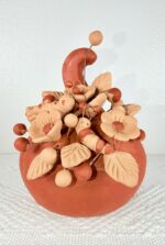 Handmade Oaxaca Clay Pumpkin with Birds & Flowers | Mexican Folk Art - Image 3