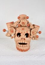 Handmade Oaxaca Clay Skull Candleholder & Luminaria | Mexican Folk Art - Image 3