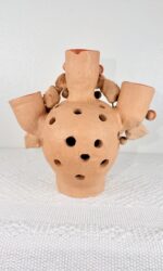 Handmade Oaxaca Clay Skull Candleholder & Luminaria | Mexican Folk Art - Image 4