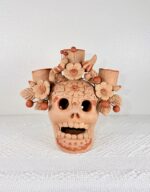 Handmade Oaxaca Clay Skull Candleholder & Luminaria | Mexican Folk Art - Image 3