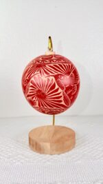 Hand-Carved Jícara Ornament | Mexican Folk Art Christmas Ornament - Image 3
