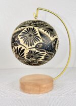 Hand-Carved Jícara Ornament | Mexican Folk Art Christmas Ornament - Image 3