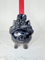 Handmade Barro Negro Piggy Candleholder | Oaxacan Black Clay Folk Art - Image 2
