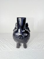 Handmade Barro Negro Piggy Candleholder | Oaxacan Black Clay Folk Art - Image 3