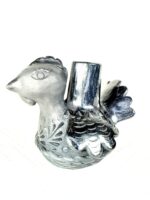 Handmade Barro Negro Hen Candleholder | Oaxacan Black Clay Folk Art - Image 3