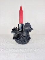 Handmade Barro Negro Hen Candleholder | Oaxacan Black Clay Folk Art - Image 2