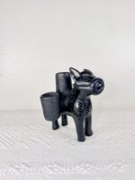 Handmade Barro Negro Donkey Candleholder | Oaxacan Black Clay Folk Art - Image 2