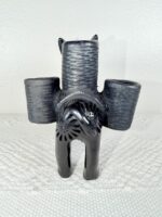 Handmade Barro Negro Donkey Candleholder | Oaxacan Black Clay Folk Art - Image 4