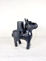Handmade Barro Negro Donkey Candleholder | Oaxacan Black Clay Folk Art - Image 4