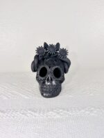 Handmade Barro Negro Skull | Oaxacan Black Clay Folk Art - Image 2