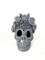 Handmade Barro Negro Skull | Oaxacan Black Clay Folk Art - Image 3